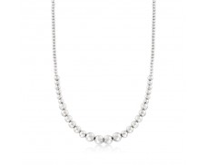 Italian 4-10mm Sterling Silver Graduated Bead Necklace