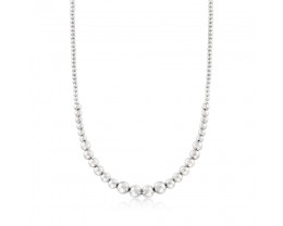 Italian 4-10mm Sterling Silver Graduated Bead Necklace