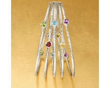 2.30 ct. t.w. Multi-Stone Jewelry Set: Five Bangle Bracelets in Sterling Silver Details