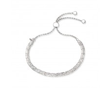 Italian Sterling Silver Cylinder Bead Bolo Bracelet