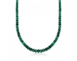 90.00 ct. t.w. Emerald Bead Necklace with Sterling Silver