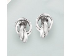 Italian Sterling Silver Knot Clip-On Earrings