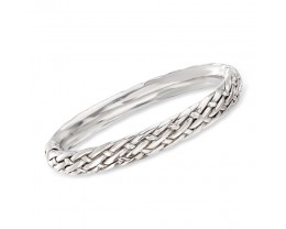 Sterling Silver Basketweave Bangle Bracelet