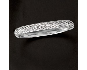 Sterling Silver Basketweave Bangle Bracelet