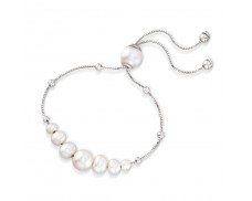 4-9.5mm Cultured Pearl Bolo Bracelet in Sterling Silver