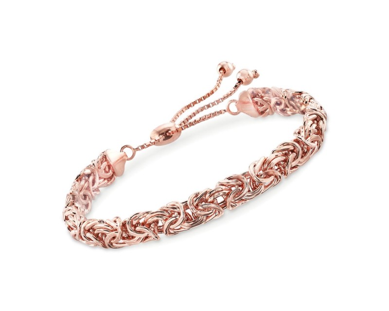 18kt Rose Gold Over Sterling Byzantine Bolo Bracelet