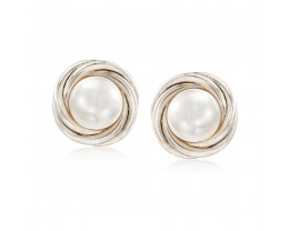 8mm Cultured Pearl Clip-On Earrings in Sterling Silver