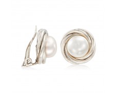 8mm Cultured Pearl Clip-On Earrings in Sterling Silver