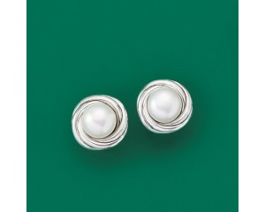 8mm Cultured Pearl Clip-On Earrings in Sterling Silver