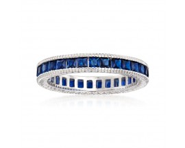 1.40 ct. t.w. Simulated Sapphire Eternity Band in Sterling Silver