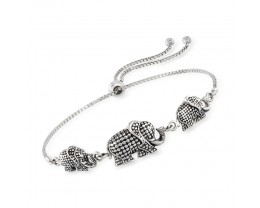 Italian Sterling Silver Cylinder Bead Bolo Bracelet