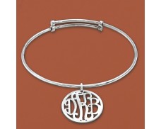 Sterling Silver Personalized Monogram Bangle Bracelet