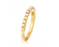 2mm Cultured Pearl Ring in 18kt Gold Over Sterling