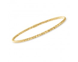 Italian 14kt Yellow Gold Hammered Bangle Bracelet Details