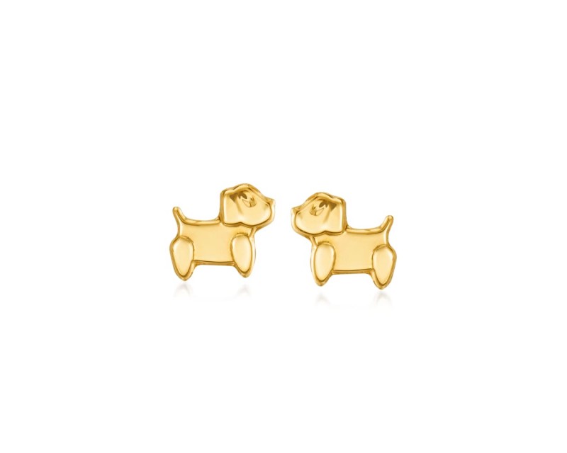 Child's 14kt Yellow Gold Puppy Earrings