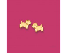 Child's 14kt Yellow Gold Puppy Earrings