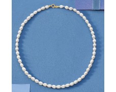 Baby's 4-4.5mm Cultured Pearl Necklace with 14kt Yellow Gold. 13"