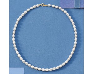 Baby's 4-4.5mm Cultured Pearl Necklace with 14kt Yellow Gold. 13"