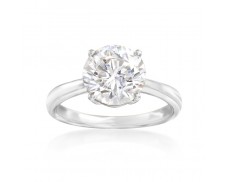 3.00 Carat CZ Solitaire Ring in 14kt White Gold