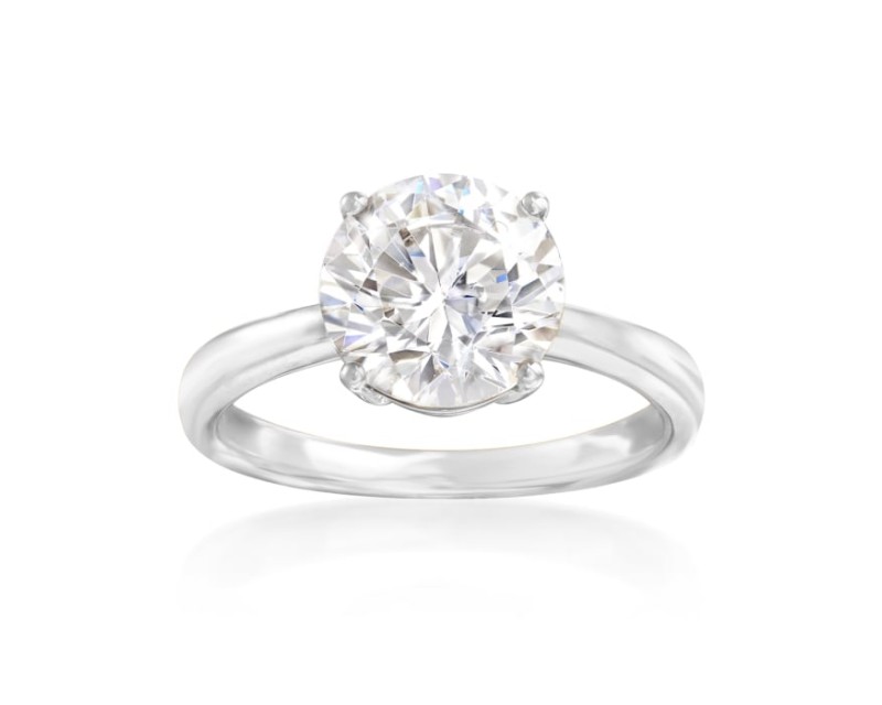 3.00 Carat CZ Solitaire Ring in 14kt White Gold