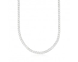 Men's 5mm Sterling Silver Curb-Link Chain Necklace. 22"