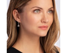 Diamond-Accented Love Knot Drop Earrings in Sterling Silver