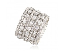 6.56 ct. t.w. CZ Multi-Row Eternity Band in Sterling Silver