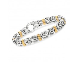 Byzantine Bracelet in Sterling Silver and 14kt Yellow Gold