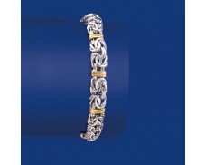 Byzantine Bracelet in Sterling Silver and 14kt Yellow Gold