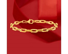 Italian 14kt Yellow Gold Paper Clip Link Bracelet