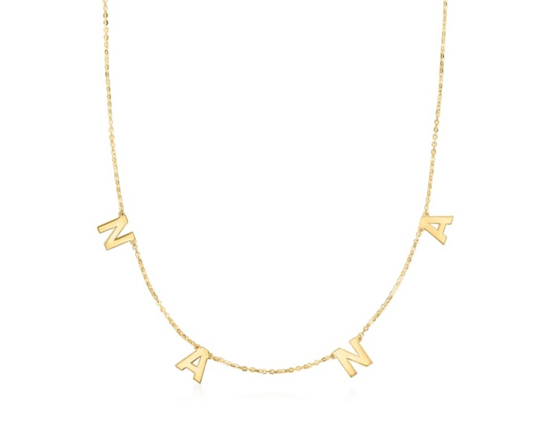 14kt Yellow Gold "Nana" Charm Necklace. 16"