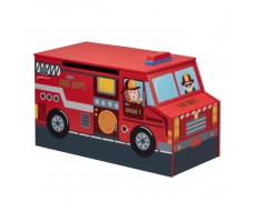 Child's "Little Fire Fighters" Wooden Toy Chest